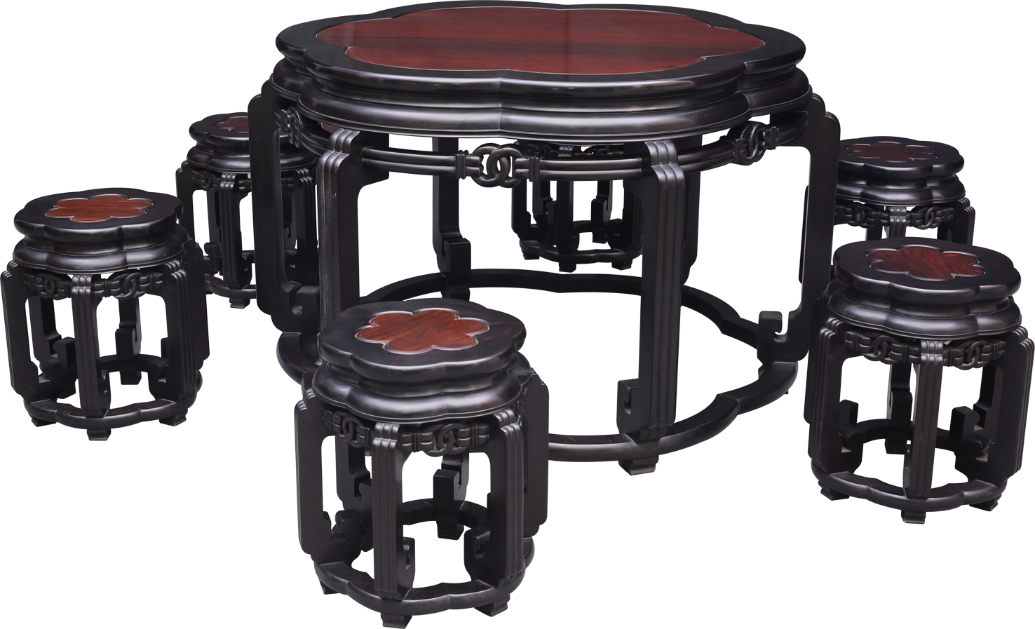 梅花形圓桌帶凳