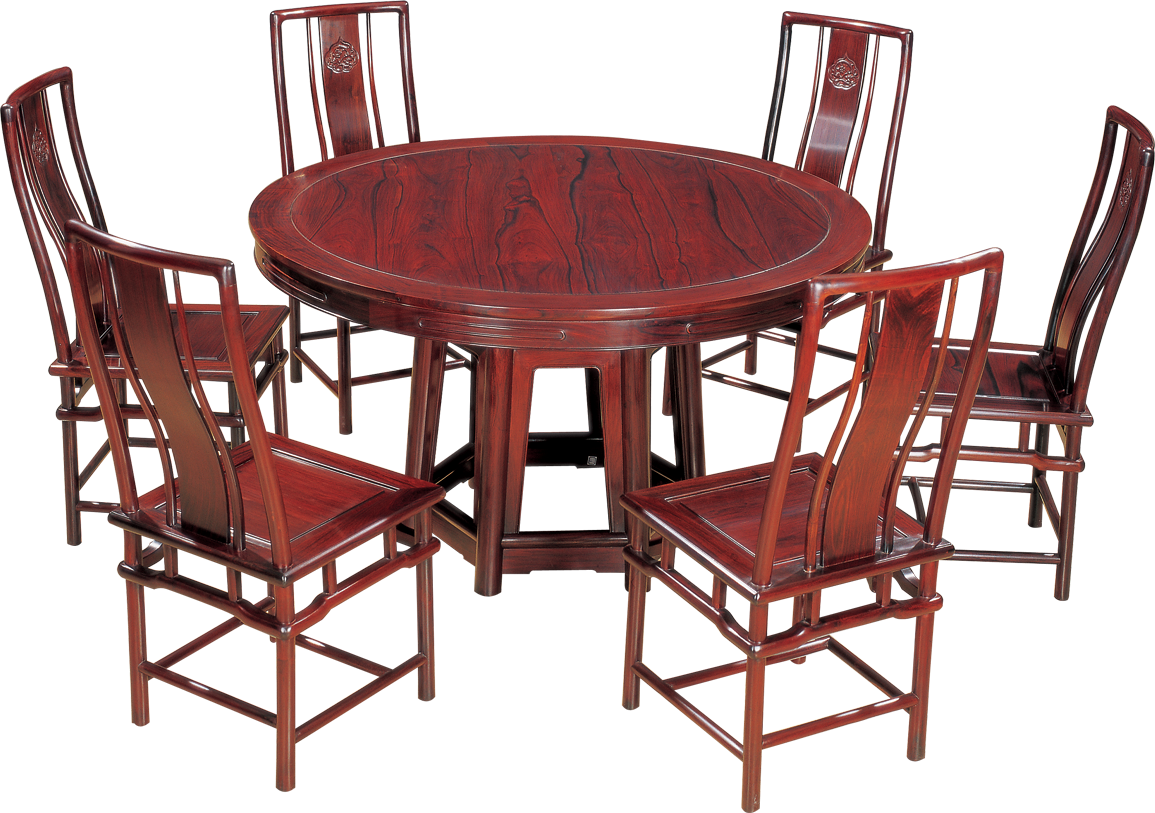 六腳底座圓桌帶椅