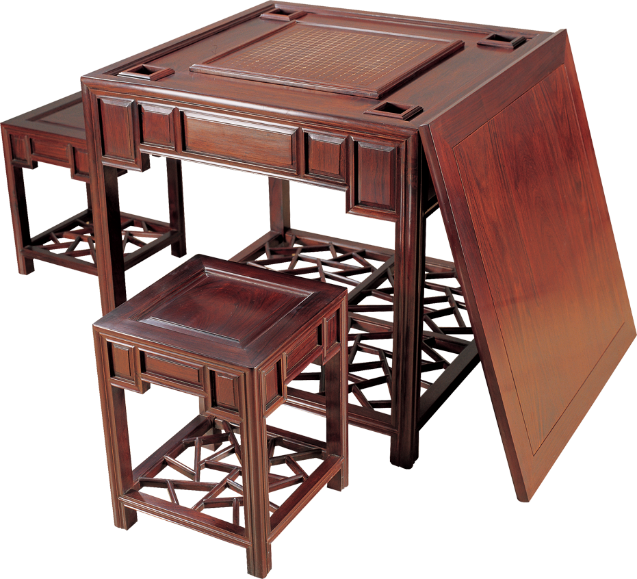 冰裂紋四方棋桌帶凳