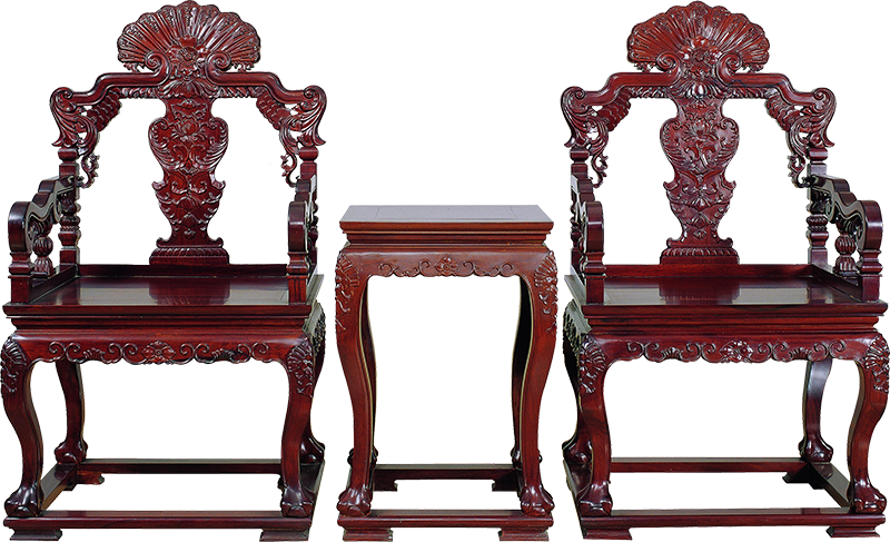 西洋花扶手椅帶幾