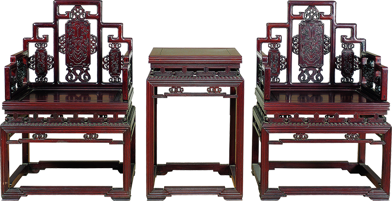 回紋鉤扶手椅帶幾