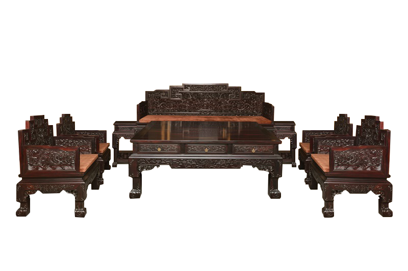 云龍紋沙發(fā)10件套