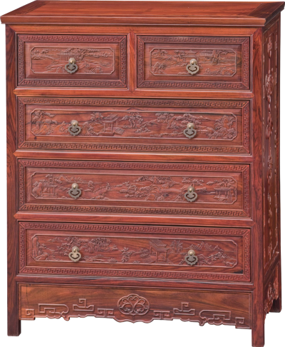 百子圖五斗柜
