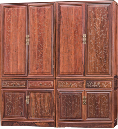 嵌銀絲冰梅紋書柜