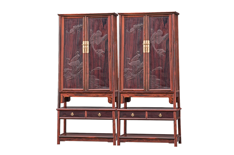 G62松鶴紋圓角柜