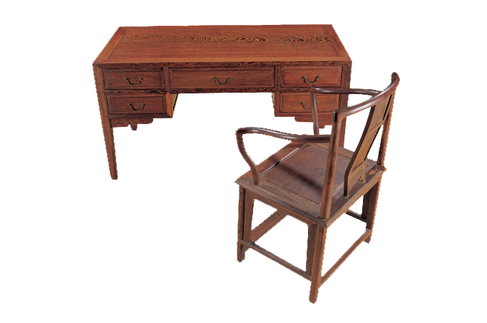 馬蹄腳書桌帶椅